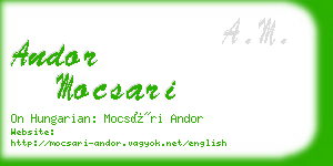 andor mocsari business card